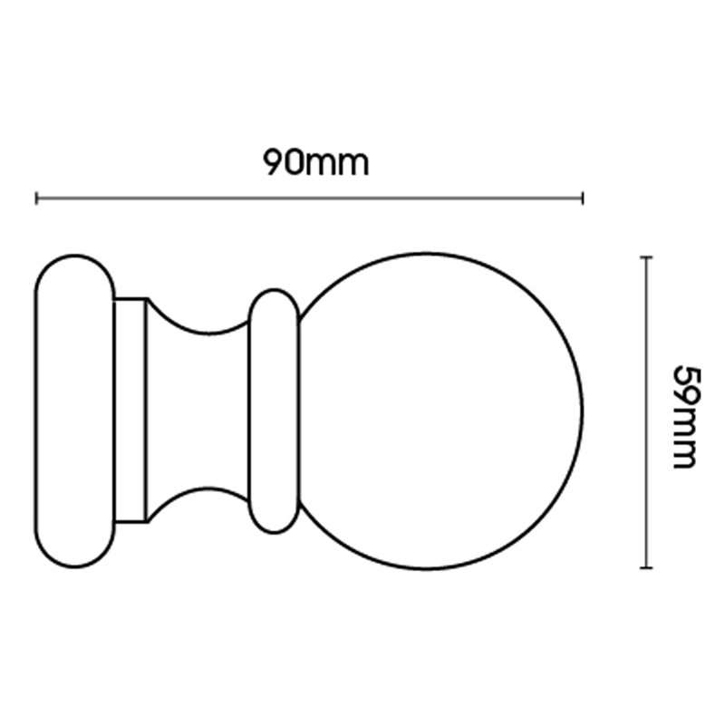 Keswick Wooden Complete Curtain Pole and Hardware Set, Linen White, 3.5cm H x 120cm W x 3.5cm D