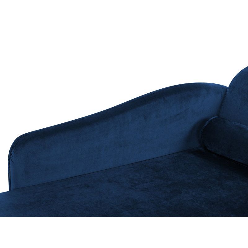 Jahiem Velvet Chaise Lounge, Navy Blue