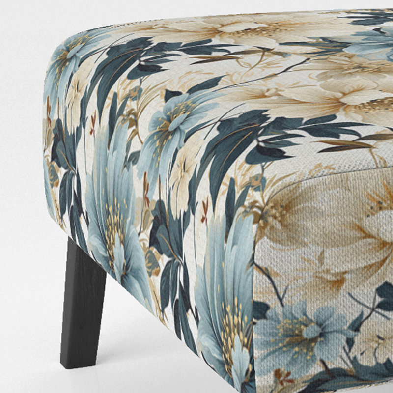 Fauteuil de chambre Sandy Beige et bleu Hydrangea Tranquility