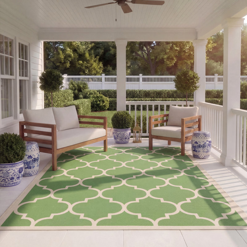 Herefordshire Performance Geometric Indoor/Outdoor Area Rug, Rectangle 8' x 11'