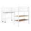 Lit mezzanine simple en métal avec bureau et tablettes Dulcinée-350298311