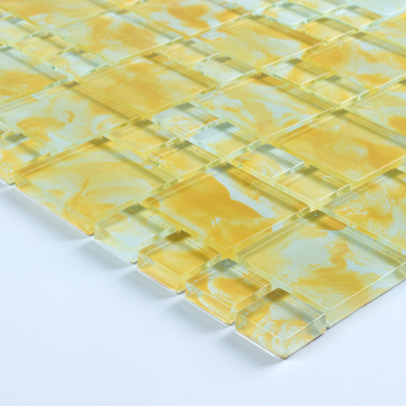 Carreau de mosaïque en verre piscine, Or argenté