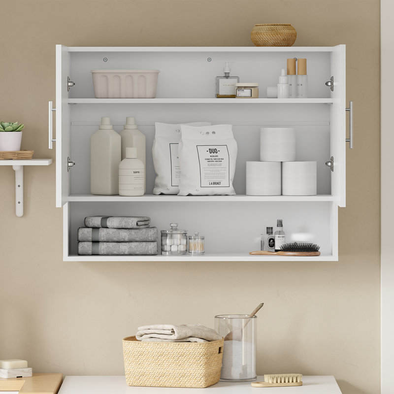 Bathroom Wall Cabinet MDF Laundry Room Organiser