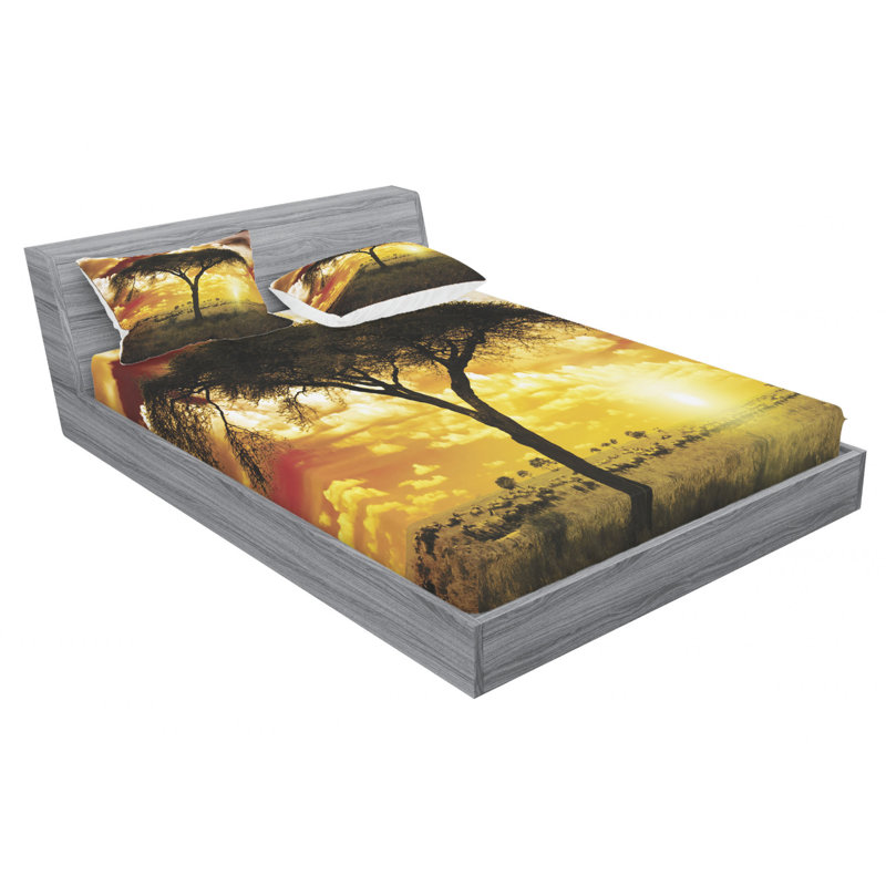 Microfiber Sheet Set, Queen Sheet Set with Fitted Sheet