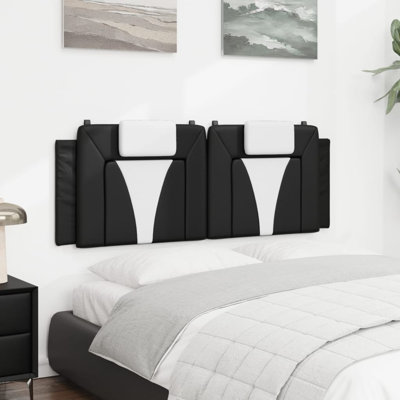vidaXL Headboard Cushion Viana Black and White 137 cm Faux Leather