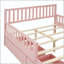 Full Size Wood Platform Bed with Storage Drawers and Safety Guardrails-2063419361-2063419360