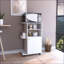 Chariots de cuisine blanc neige moderne avec armoire, roulettes, tablette latérale | 39 po H | Blanc | Panneau de particules-791225974
