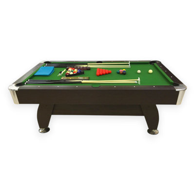 GREEN SEASON Pool Table 7FT with Green Felt, Automatic Ball Return & Full Billiard Accessories