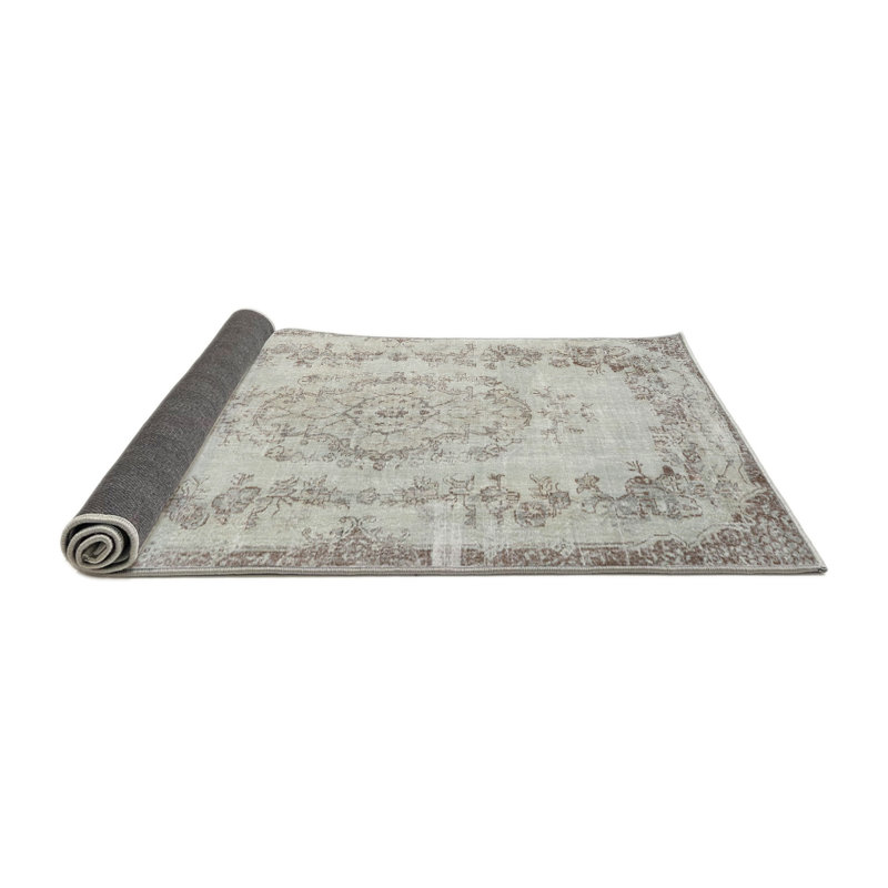 Tapis beige/gris traditionnel Kalman, Rond 4 pi