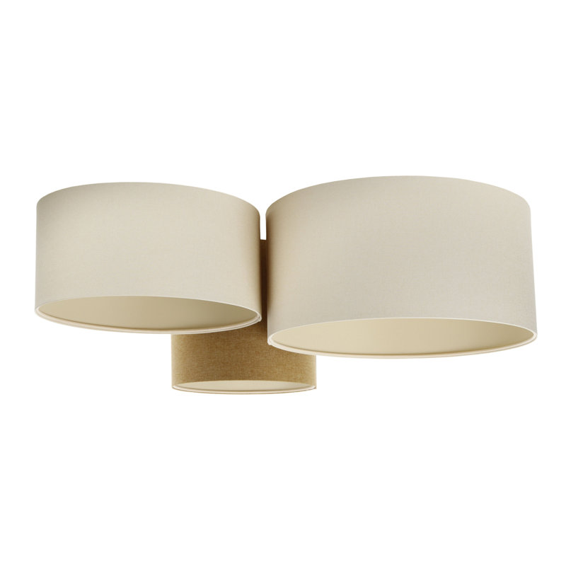 Avaughn Flush Mount, White/Brown
