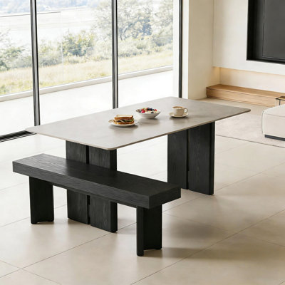 Banc de table de cuisine à pieds triangulaires, rangement pour chaussures