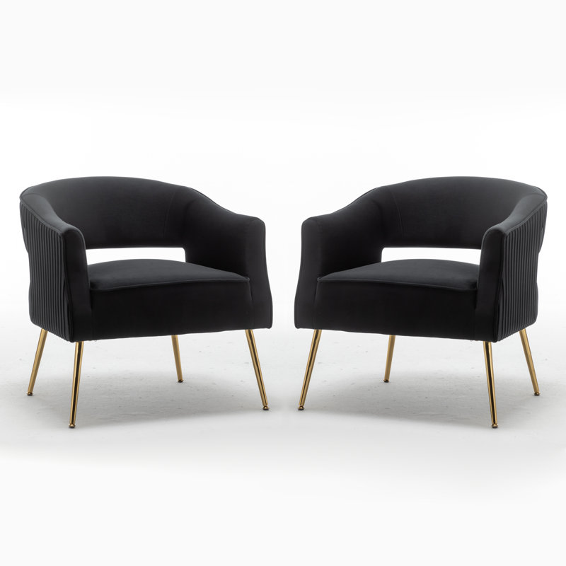Chynna Velvet Armchair, Black