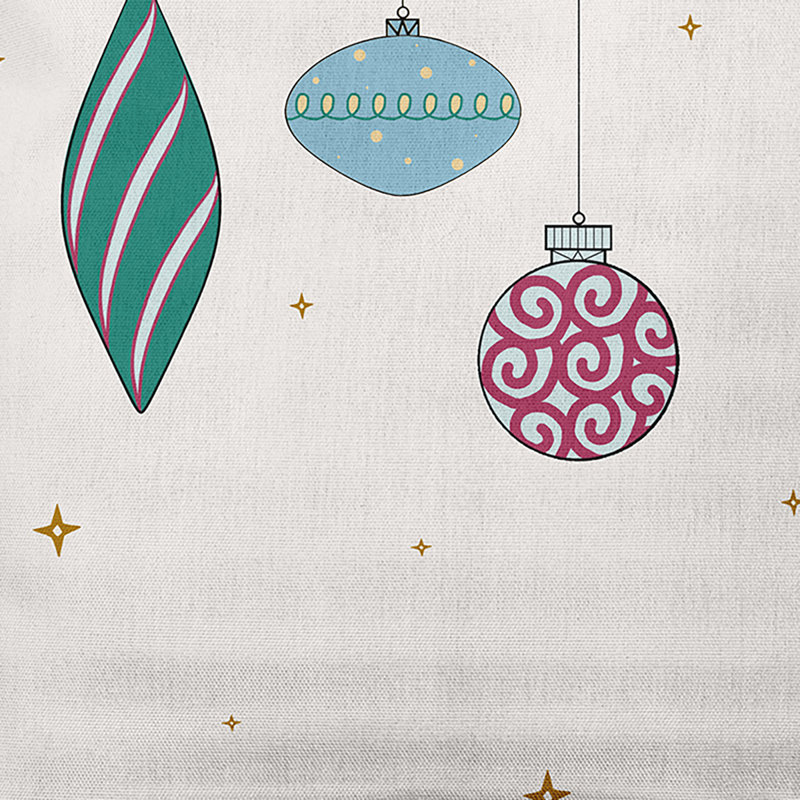 Holiday Cheer Outdoor Reversible Throw Pillow, Ice