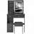 Small Space Left Drawer Desktop Vanity Table + Cushioned Stool, 2 AC+2 USB Power Station-277867220