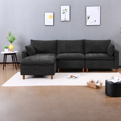 Upholstered L-Shaped Sectional Reversible