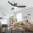 Modern Ceiling Fan with Light and Remote/App Control, 3 Color Temperatures LED, 6 Speed Quiet DC Motor, Reversible, Dimmable, Timer, Black Blades, Black Housing, Living Room Bedroom-2057246194