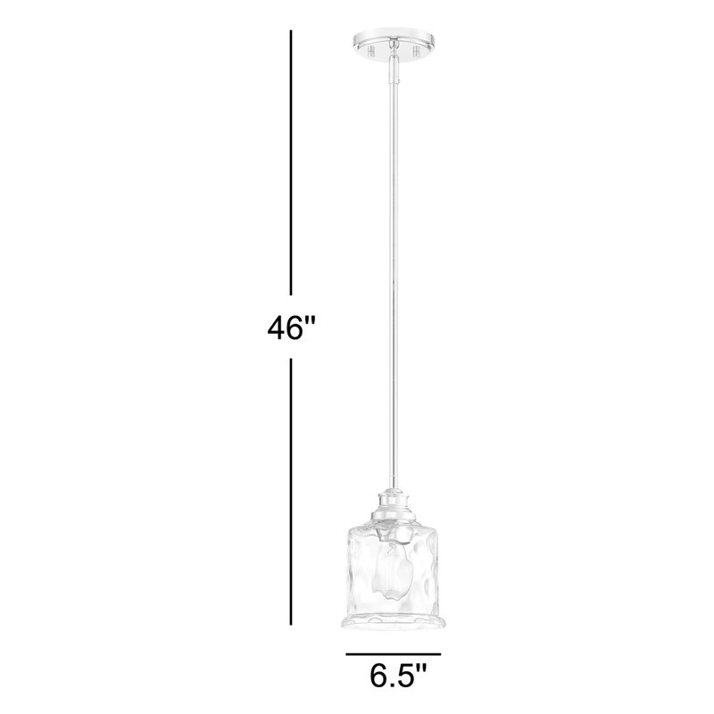 Berowalt 1-Light Dimmable Hand-Blown Glass Single Bell Pendant, Brushed Gold