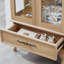 Vitrine lumineuse en verre avec tablettes réglables - 2 portes, 1 tiroir, lumières DEL