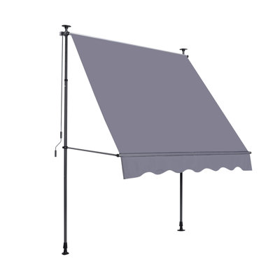 Auvent de patio extérieur 118 po x 117 po - Auvent robuste avec housse et cadre en métal rétractable