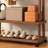 Movable, Wheeled, Solid Wood 3-In-1 Coat Rack With Double-Layer Shelves And Hooks. It Can Hold Up To 500 Pounds And Is 31.6 Inches Wide, Suitable For Various Storage Spaces.