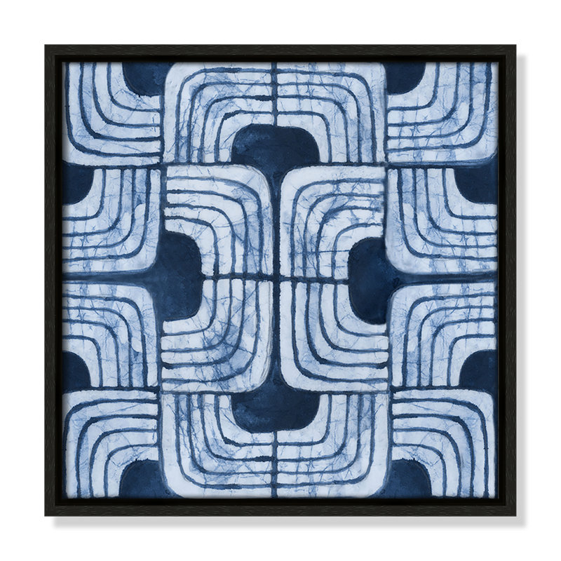 Imprimé Batik III bleu par Emma Peal, H 13,5 po x l 13,5 po, Espresso