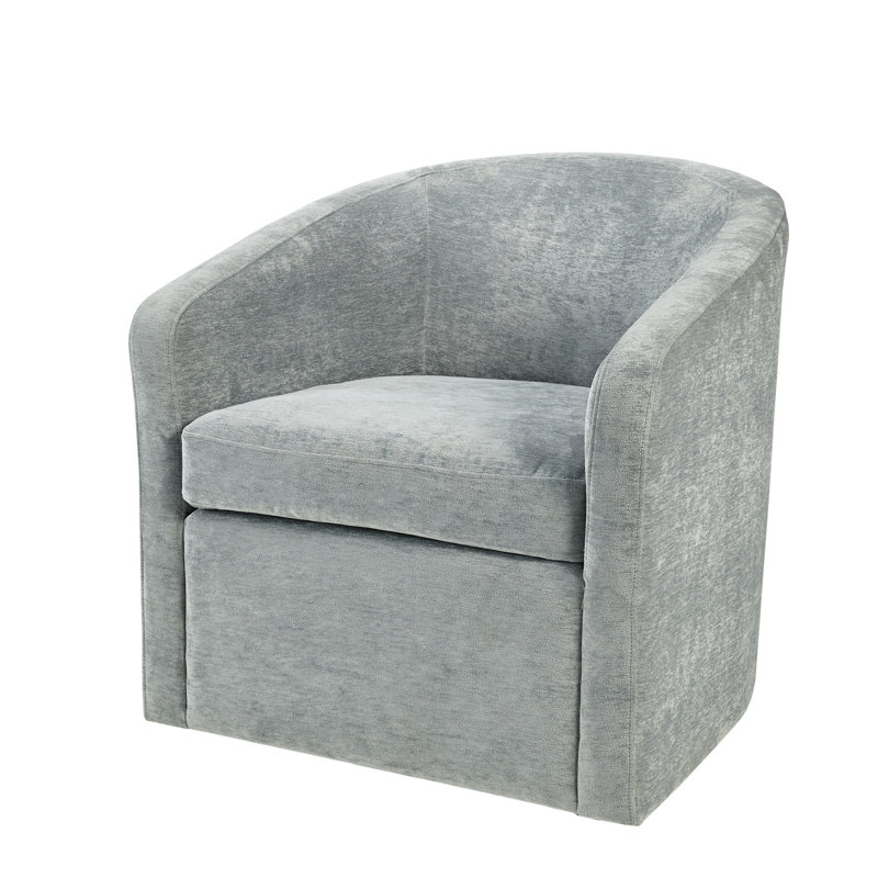 Perry Street Amber Swivel Chair, Light Blue Polyester