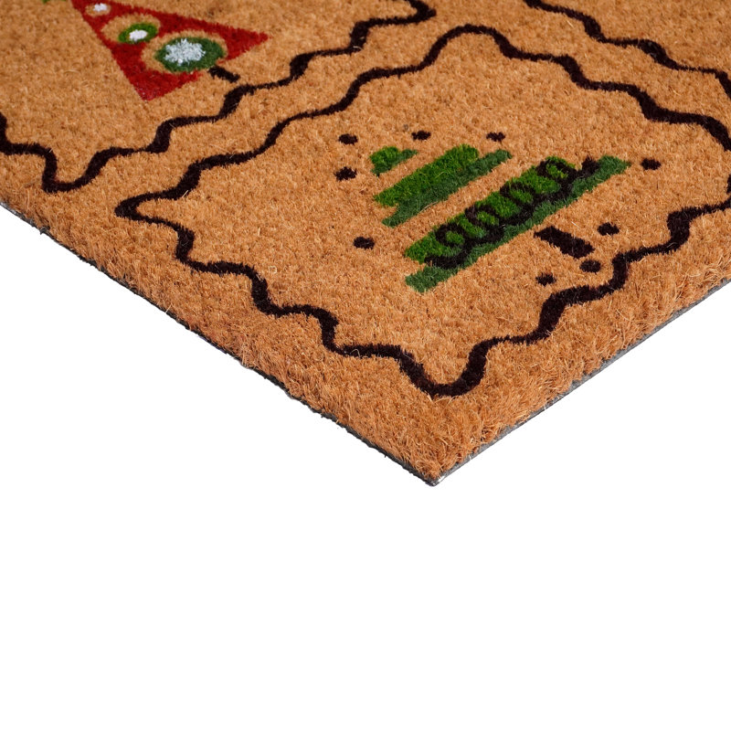 Harte Non-Slip Christmas Outdoor Doormat, Dark Brown/Red/Green