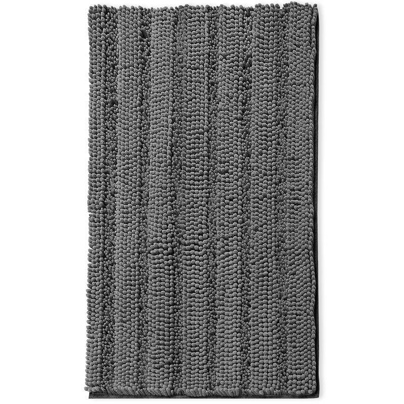 Clara Clark Chenille Extra Soft And Absorbent Bath Mat., Gray