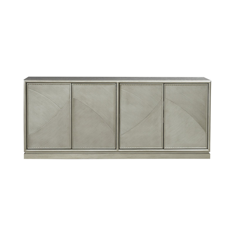  Console décorative 4 portes Izaha, Champagne argenté