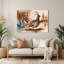 Art mural en métal beige de Southwestern-1906245449