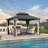 Purple Leaf Hardtop Gazebo Aluminum Gazebo With Double Roof For Backyard Patio Lawn And Garden, Curtains And Netting Included-106884760-106884763