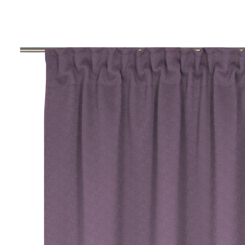 Uni Collection 100% Cotton Room Darkening Curtain Single Panel, 142cm wide x 345cm high, Aubergine