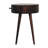 22" Walnut Solid Wood Round One Drawer Nightstand