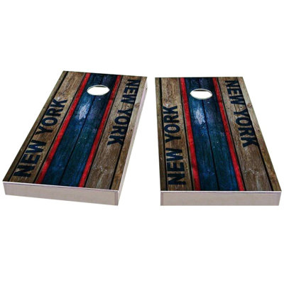 New York Football 2x4 Cornhole Board Set | Includes (2) Boards (8) Bags & Optional Accessories