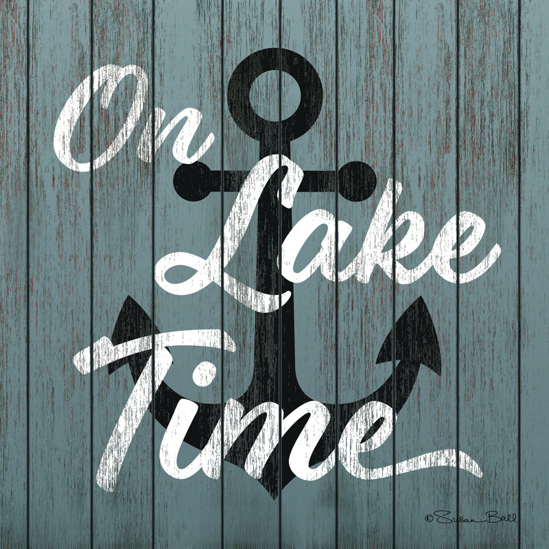 «On Lake Time» par Susan Ball - reproduction imprimée, H 12 po x l 12 po, Toile tendue