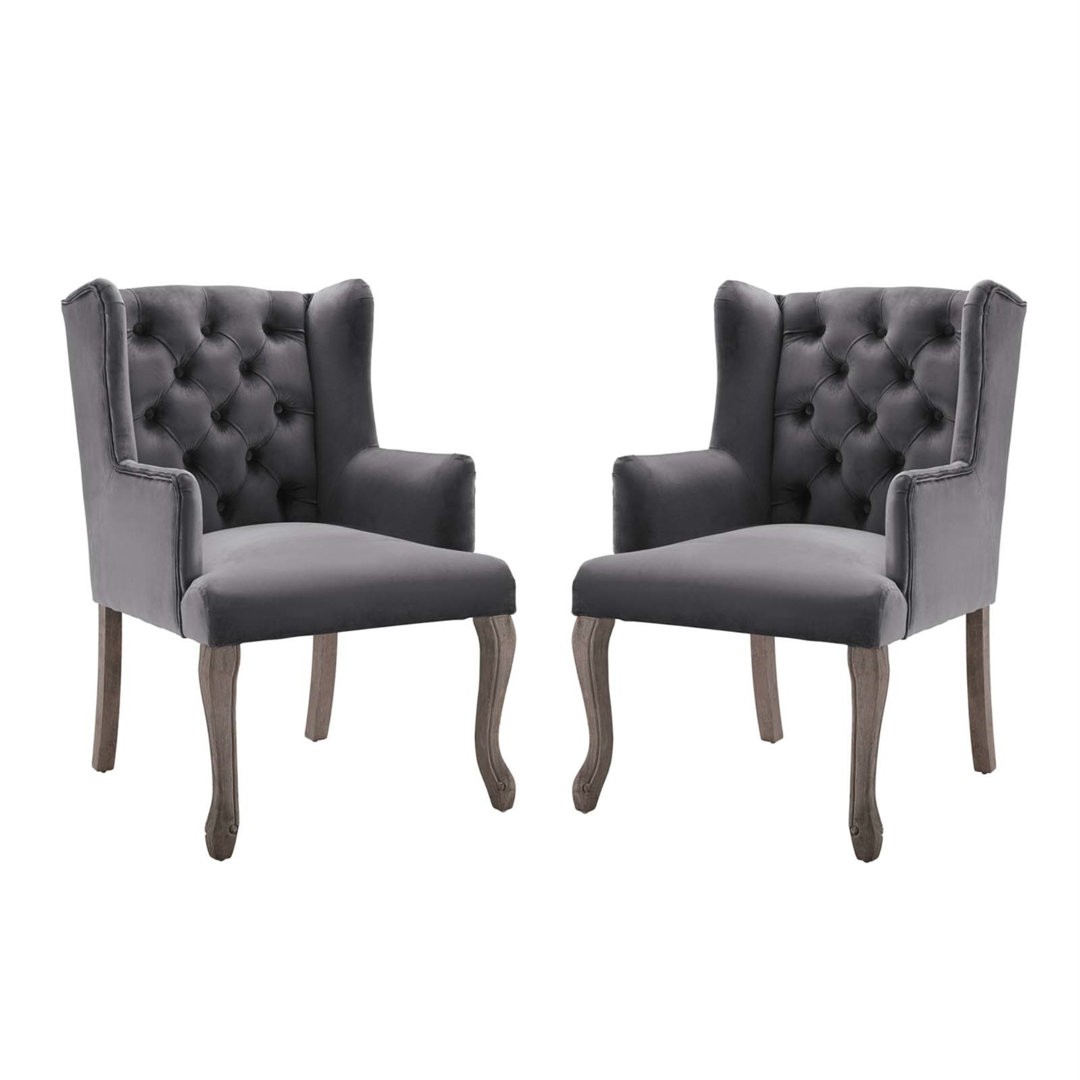 Realm Armchair Performance Velvet by Modway (Set of 2) Modway Upholstery