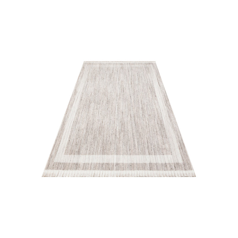 Tapis gris tissé à la machine Ullrich, Rectangle 5 pi 3 po x 7 pi 7 po