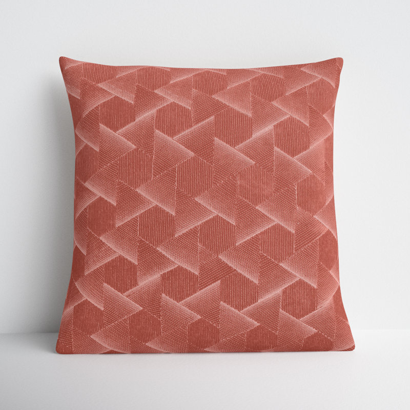 22'' Dark Pink Embroidered Cotton Velvet Throw Pillow