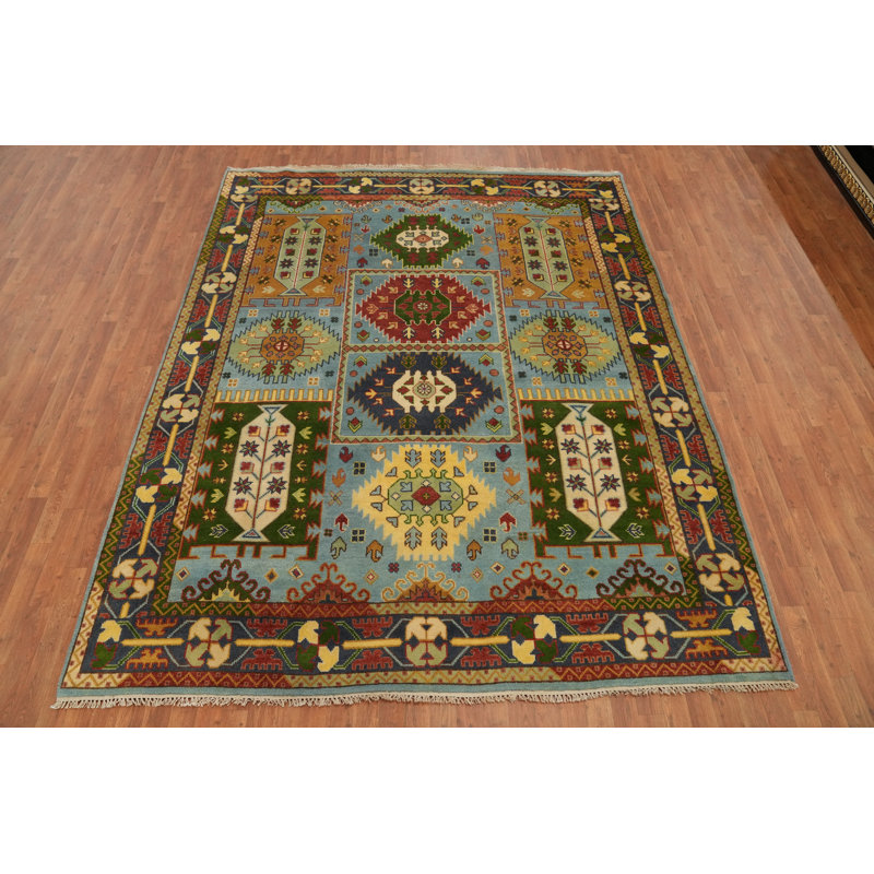 Tapis indien géométrique Kazak 8 x 10