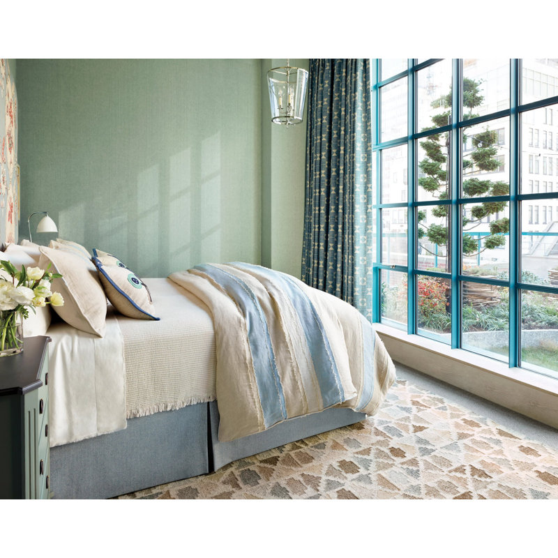 Taie décorative en lin Moon Hills Kemp x Annie Selke, Lapis, Très grand
