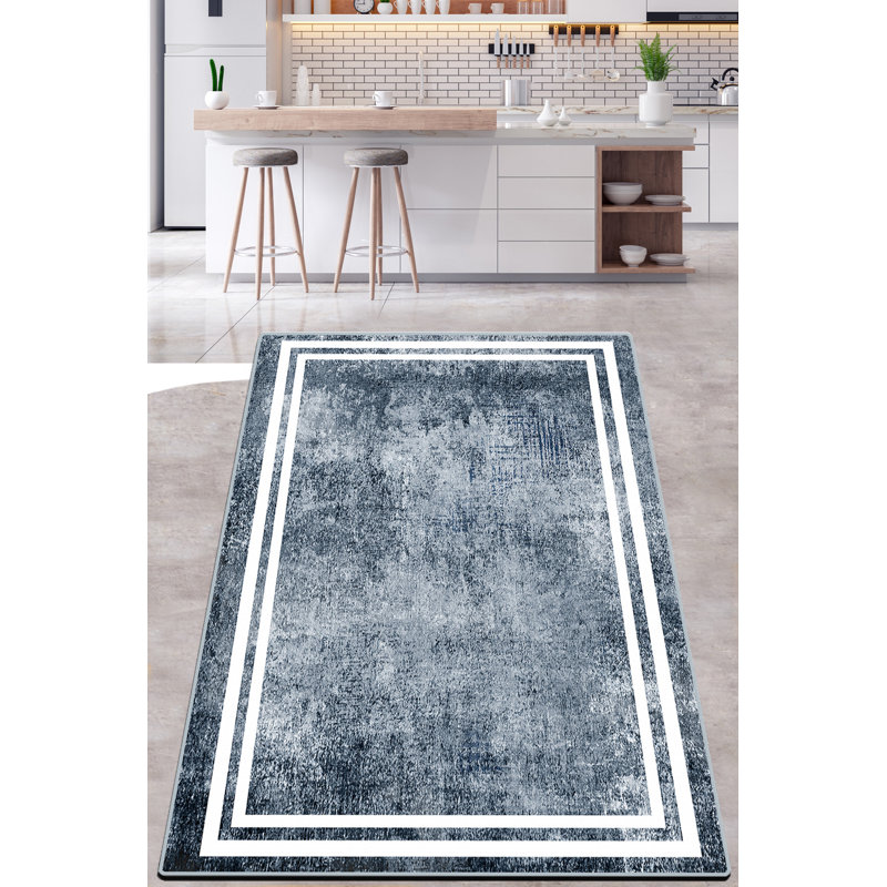 Antibacterial Hall Carpet, 3.3 x 6.6 Feet, 100% Polyester, 0.4 Inch Pile Height | Non-Slip Underside, Machine Washable at 86°F | Durable, Easy to Clean, Perfect for High Traffic Areas, Modern Design