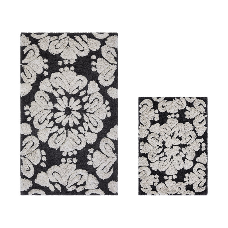 Danitra Premium-Quality 100% Cotton Super Absorbent Machine Washable 2 Piece Bathroom Rug Set, 2 PC (17" x 24" | 24" x 40")