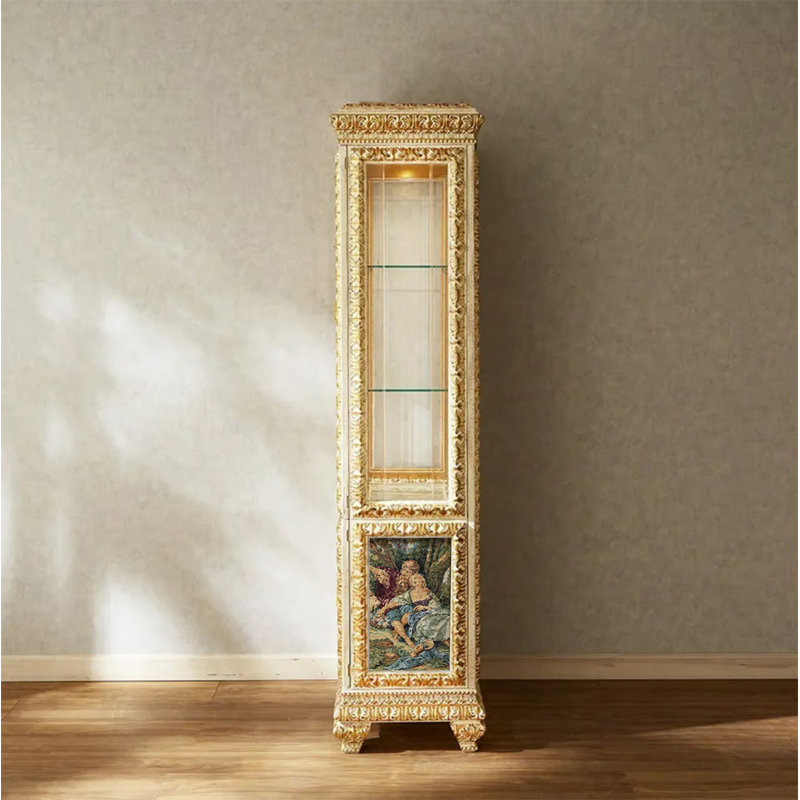 Lanorris Solid Wood Lighted Curio Cabinet