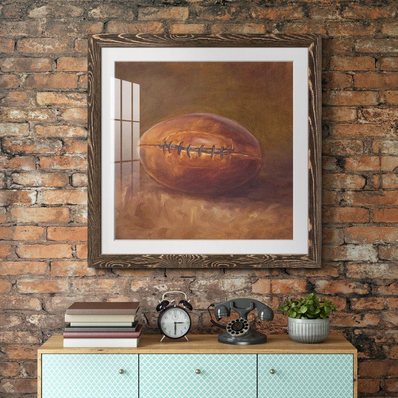 «Rustic Sports IV», reproduction encadrée de qualité supérieure - prête à être accrochée, Papier avec cadre noyer, Blanc