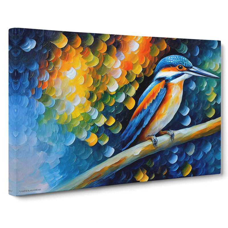 Kingfisher Bird - Wrapped Canvas, 35cm H x 50cm W x 3cm D