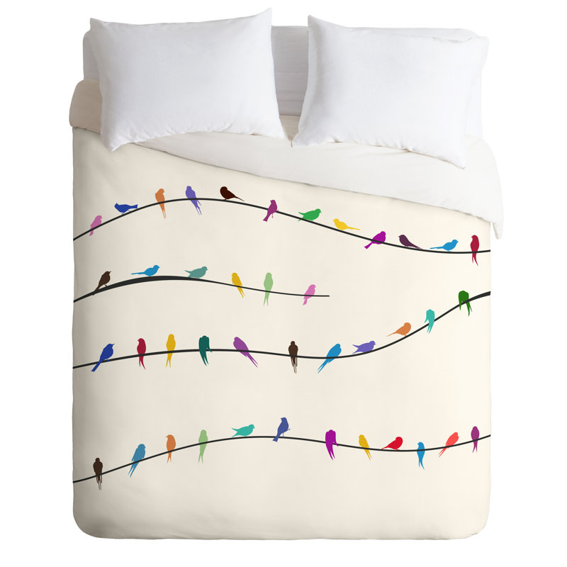 Housse de couette Happy Spring, Housse de couette pour grand lit et 2 taies décor, Poids léger