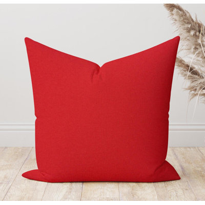 Housse de coussin d'extérieur unie rouge