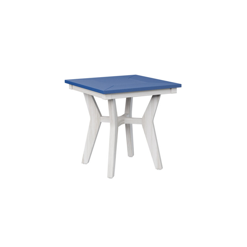 Mayhew Outdoor Square Side Table, Seashell, Pacific Blue
