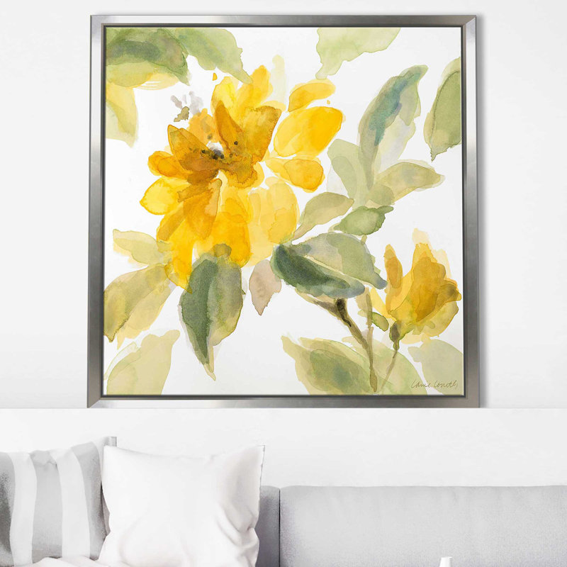 «Early May Blooms I» par Lanie Loreth - Peinture, Cadre flottant argent, H 27,5 po x l 27,5 po x P 2 po