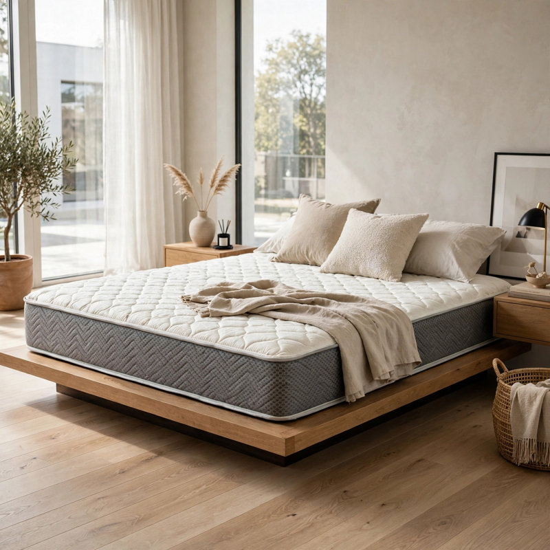 Matelas blanc en mousse matelassée 7 po Qana
